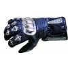 Metal kožené rukavice na motorku, kovové chrániče na kloubech a prstech