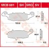 TRW MCB681 zadní organické brzdové destičky na motorku KAWASAKI VN 2000 rok 04-12