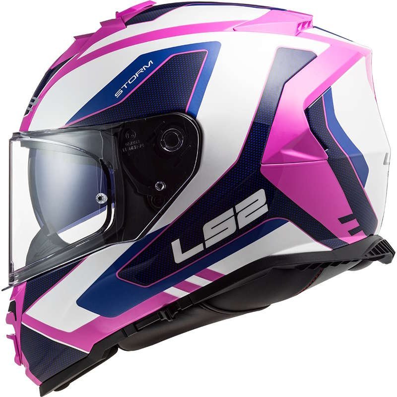 LS2 FF800 STORM TECHY GLOSS WHITE PINK integrální helma na motorku