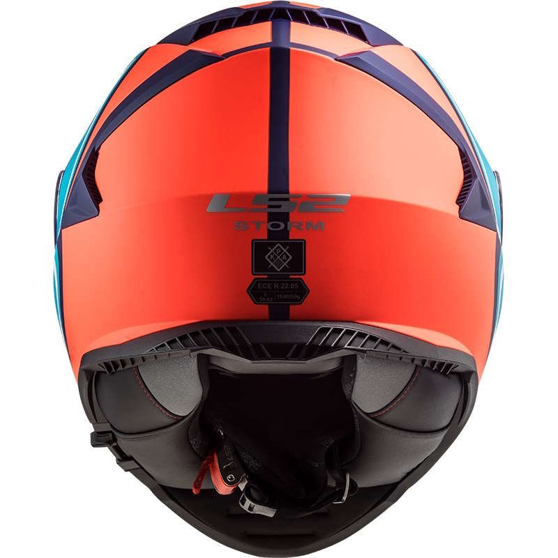 LS2 FF800 STORM SLANT MATT BLUE FL.ORANGE integrální helma na motorku