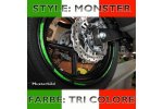 Proužky na ráfky Monster, trikolora Italy, 7mm široké, pro 16-19 palcová kola