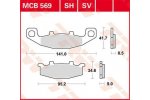 TRW MCB569SH sintrované zadní brzdové destičky na motorku