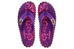 Gumbies Purple Hibiscus fialové růžové textilní žabky flip-flop