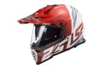 LS2 MX436 PIONEER EVO EVOLVE RED WHITE enduro přilba na motorku