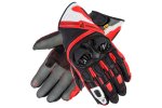 Kožené rukavice Rebelhorn ST SHORT černé šedé fluo červené rukavice