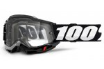 100% MX brýle ACCURI 2 Enduro Moto brýle černé, čiré Dual plexi