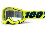 100% MX brýle ACCURI 2 Enduro Moto brýle žluté, čiré Dual plexi