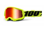 100% MX brýle STRATA 2 dětské brýle žluté, zrcadlové červené plexi