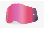 náhradní plexi pro brýle 100% plexi Racecraft 2/Accuri 2/Strata 2, růžové chrom, Anti-fog