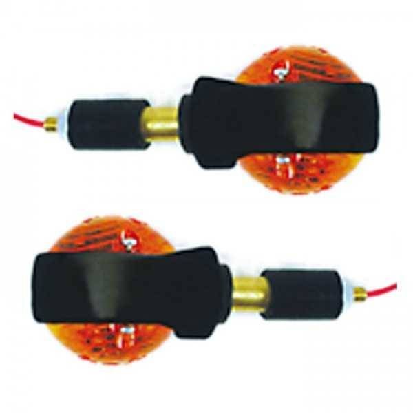 HSM Blinkry Bulls Eye na motorku, oranžové sklo, černé matné, 7/8