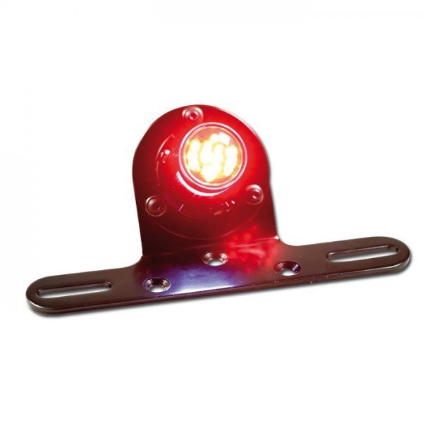 HSM LED zadní světlo Gun, černé, červené sklo, Ø 30 mm