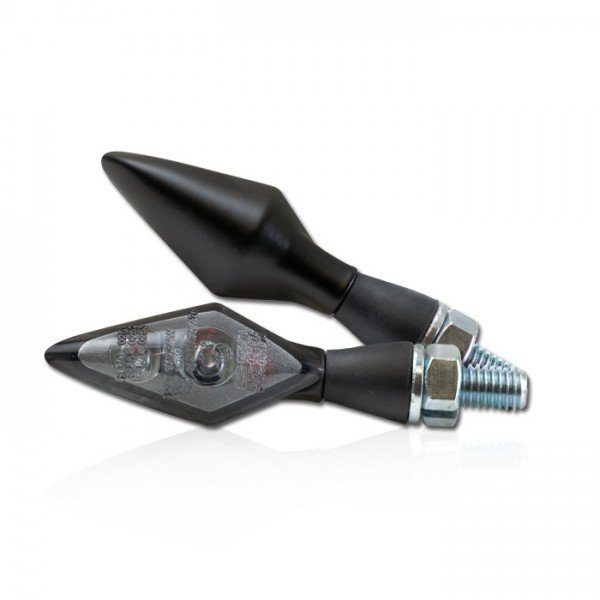 HSM LED blinkry Spark na motorku, tónované sklo, černé, M8