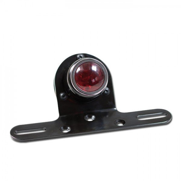 HSM LED zadní světlo Tube, černé, červené sklo, Ø 45 mm