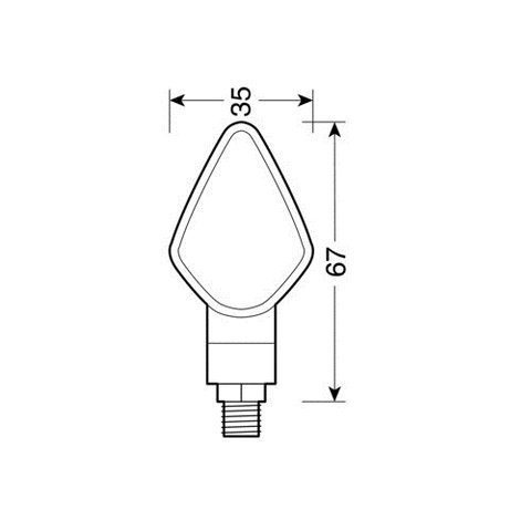 Lampa LED blinkry PENTA 12V blinkry na motorku, čiré sklo Lampa černé blinkry