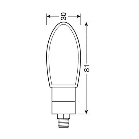 Lampa LED blinkry TWIST na motorku, 12V LED moto blinkry, čiré sklo Lampa černé blinkry