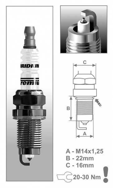 Zapalovací svíčka Brisk P1 řada Premium Iridium+ pro motorku