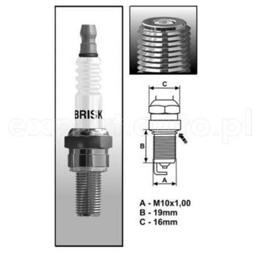 Zapalovací svíčka Brisk AR08GS řada Turbo Racing pro motorku