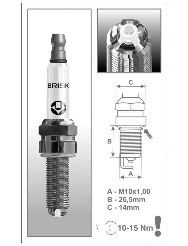 zapalovací svíčka Brisk COR10LGS Silver Racing