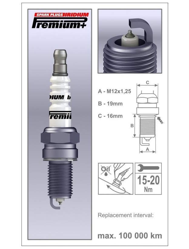 zapalovací svíčka Brisk P38 řada Premium Iridium+