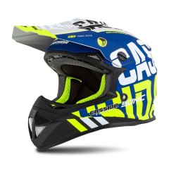 Cassida CROSS CUP SONIC JUNIOR MODRÁ MATNÁ/ŽLUTÁ FLUO krosová helma