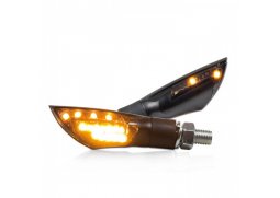 LED blinkry Dual na motorku, tónované sklo, černá, M8