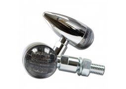 LED blinkry Mini Bullet na motorku, tónované sklo, chrom, M8