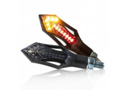LED blinkry Rush na motorku, kombinace se zadními světly, tónované sklo, černá, M8