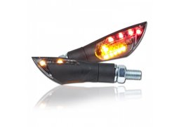 LED blinkry Dual na motorku, kombinace se zadním světlem, tónované sklo, černá, M8