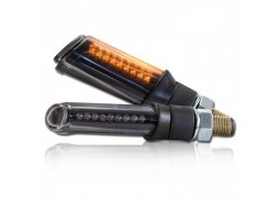 LED blinkr SHAFT na motorku, černý, tónované sklo, M10