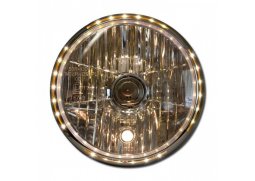 Přední hlavní světlo na motorku New Nevo, 178 mm (7''), prismatické, chrom