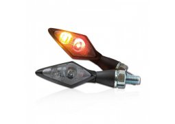 LED kombi blinkry Spark na motorku, kombinované blinkr a zadní světlo, tónované sklo, černé, M8