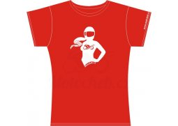 Dámské tričko Motorkářka, červené tričko na motorku