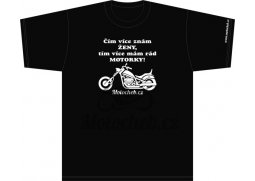Pánské tričko Čím více znám ŽENY, tím více mám rád MOTORKY - Chopper, černé