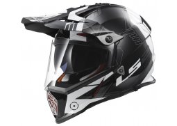 LS2 MX436 Pioneer Trigger černobílá enduro helma na motorku