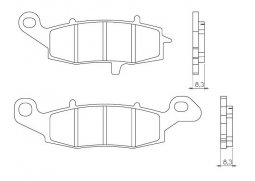 Brenta FT3092 (levý přední kotouč) přední organické brzdové destičky na motorku KAWASAKI VN 1500 D1/D2 CLASSIC rok 96-98