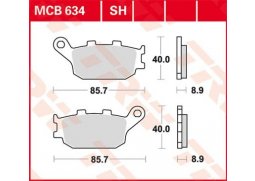 TRW MCB634 zadní organické brzdové destičky na motorku SUZUKI SV 650 S rok 03-12