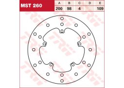 TRW MST260 brzdový kotouč, zadní PIAGGIO SUPER HEXAGON 180 GTX rok 2000