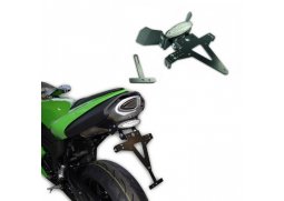 Držák SPZ KAWASAKI ZX-6R 07-08, nastavitelný, černý, s držákem odrazky