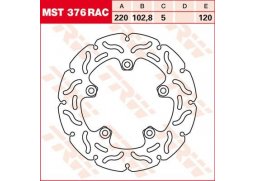 TRW MST376RAC brzdový kotouč, zadní APRILIA RSV4-R 1000 rok 2010