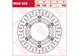 TRW MSW235 brzdový kotouč, přední YAMAHA XV 1600 ROAD STAR SILVERADO rok 99-02
