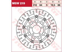 TRW MSW219 brzdový kotouč, přední SUZUKI GSX 1200 rok 98-01
