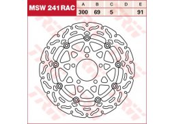 TRW MSW241RAC brzdový kotouč, přední SUZUKI GSX R 750 rok 04-05