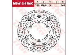 TRW MSW114RAC brzdový kotouč, přední KTM SMC 660 SUPERMOTO rok 03-07