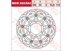 TRW MSW265RAC brzdový kotouč, přední HONDA CBR 1000 RR rok 08-15