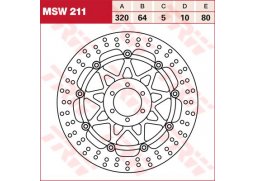 TRW MSW211 brzdový kotouč, přední BIMOTA YB 10 1000 BIPOSTO  rok 92-95