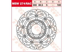 TRW MSW274RAC brzdový kotouč, přední KAWASAKI ER - 6F 650 rok 06-14