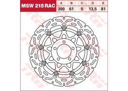 TRW MSW215RAC brzdový kotouč, přední KAWASAKI ZZR 600 rok 90-05