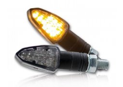 LED blinkry Lizzard na motorku, kouřové sklo, černý blinkr, M8