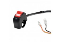 Vypínač ON / OFF s kabelem, montáž na řídítka 22 mm, pro motorky a čtyřkolky