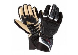 Roleff Sachsenring černé-šedé kožené sportovní rukavice na motorku